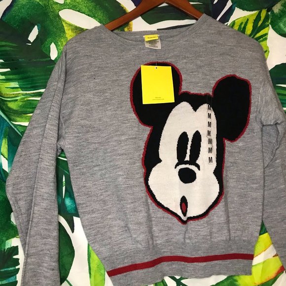 NWT $50 Disney Mickey Mouse Jrs Crew Sweater - Picture 2 of 9